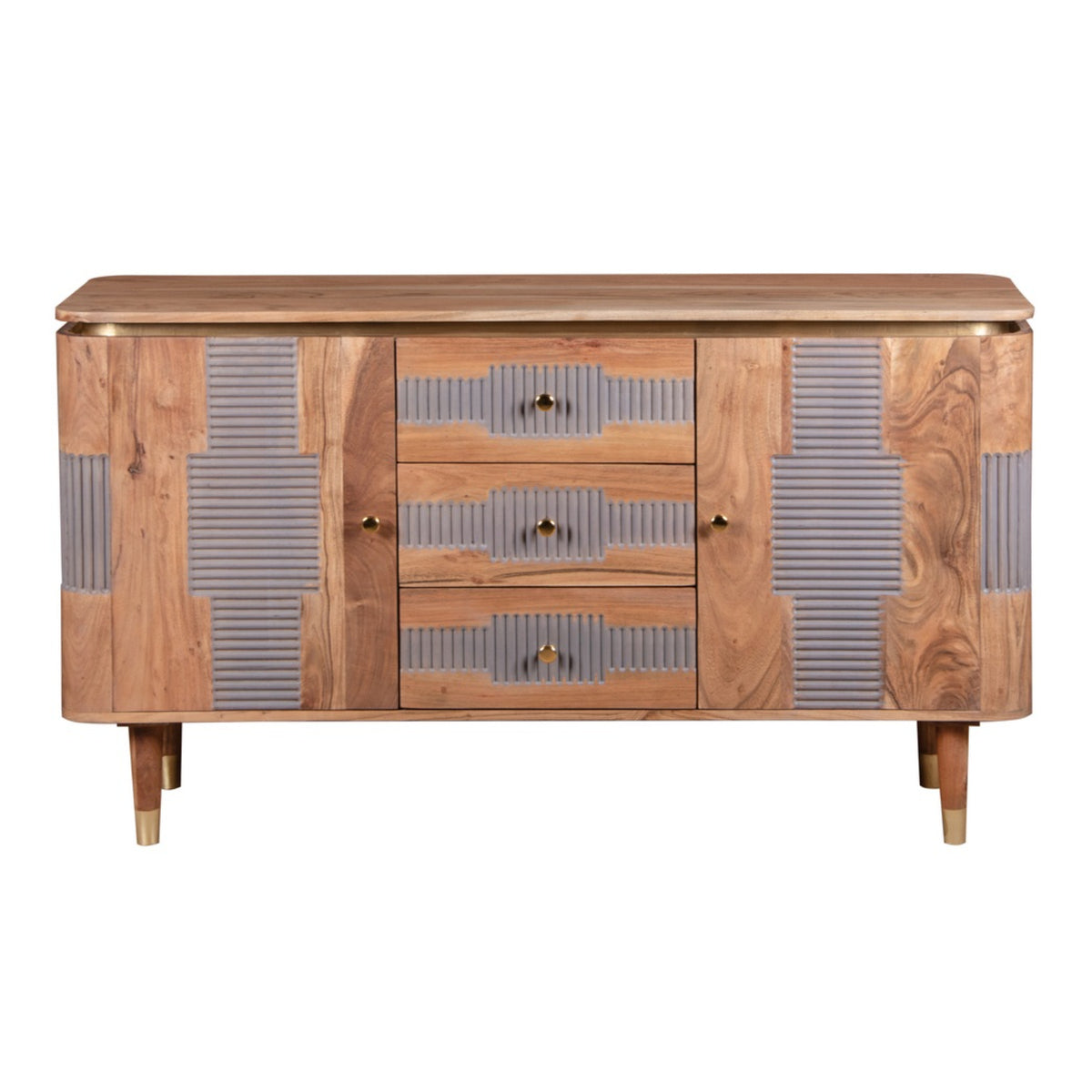 Desoto Acacia Wood 2 Doors 3 Drawers Sideboard