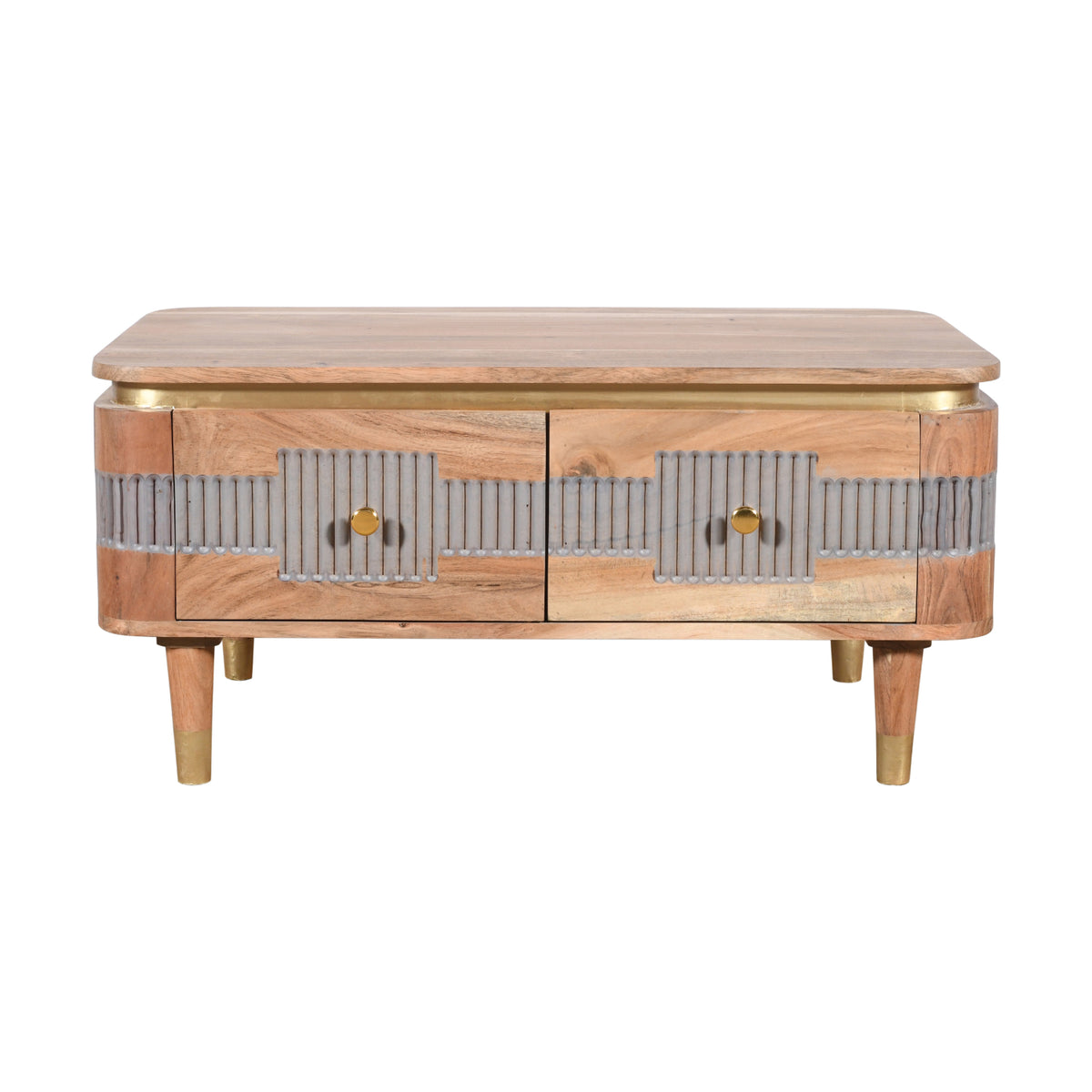Desoto Acacia Wood 2 Drawers Coffee Table
