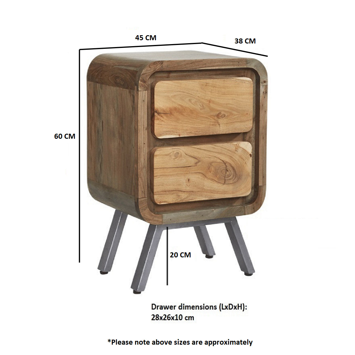 Tierra 2 Drawer Lamp Table
