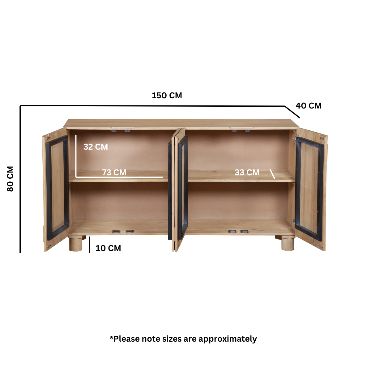 Barnstaple Solid Wooden Extra Large Sideboard
