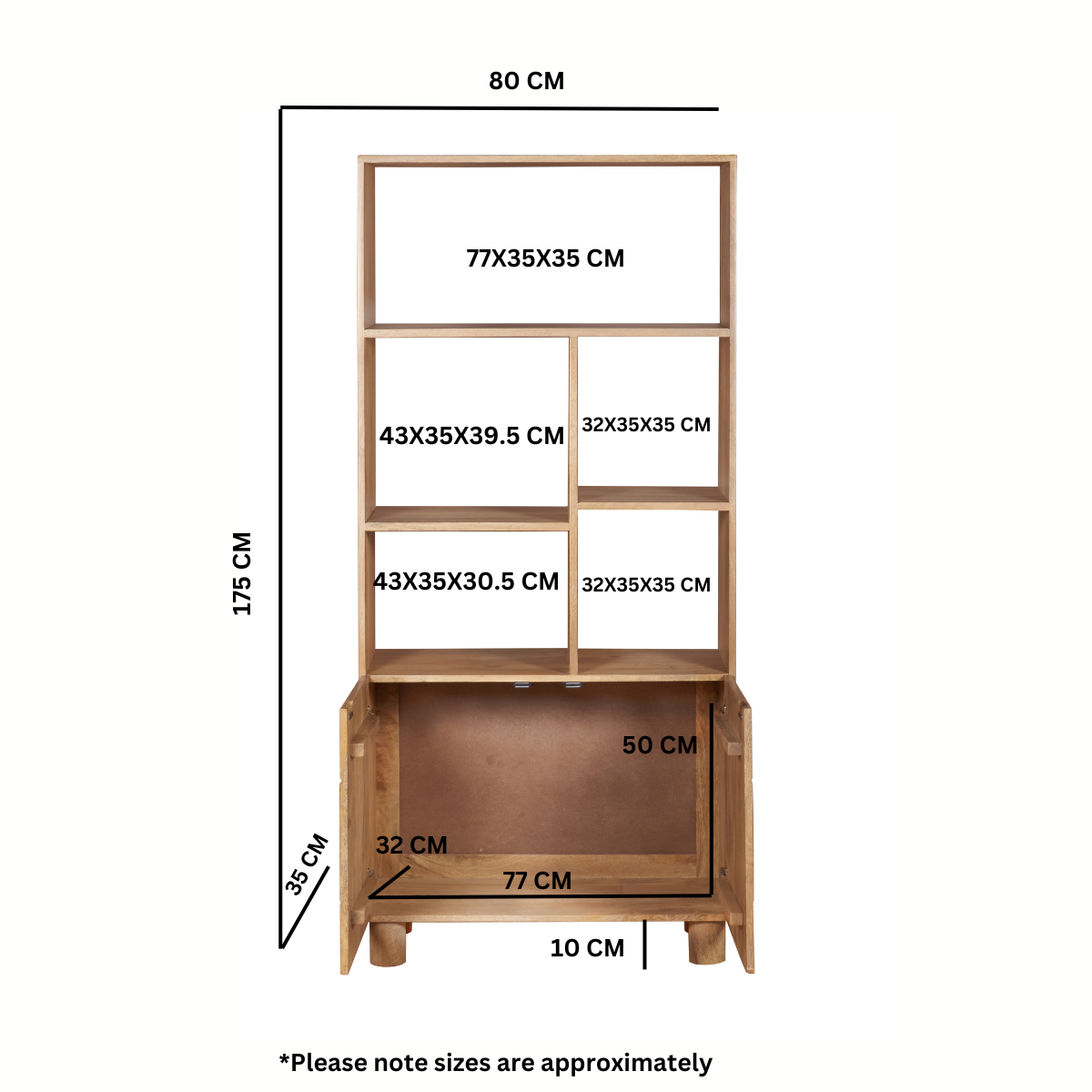 Barnstaple Solid Wood Bookcase