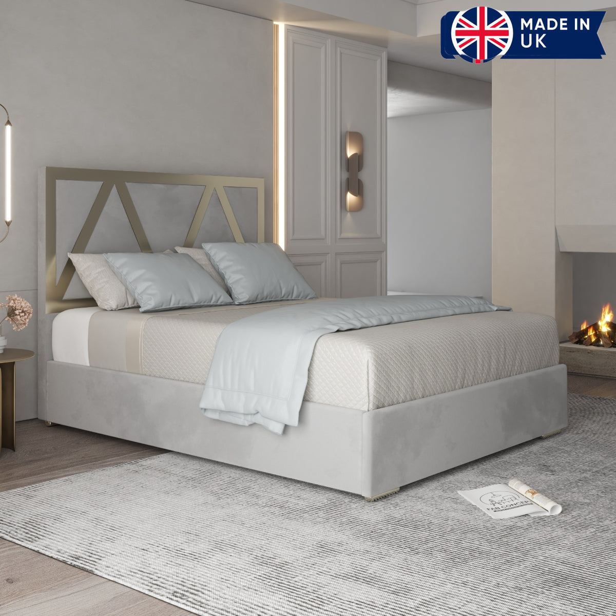 Alison Upholstered Soft Velvet Metal Bed Frame