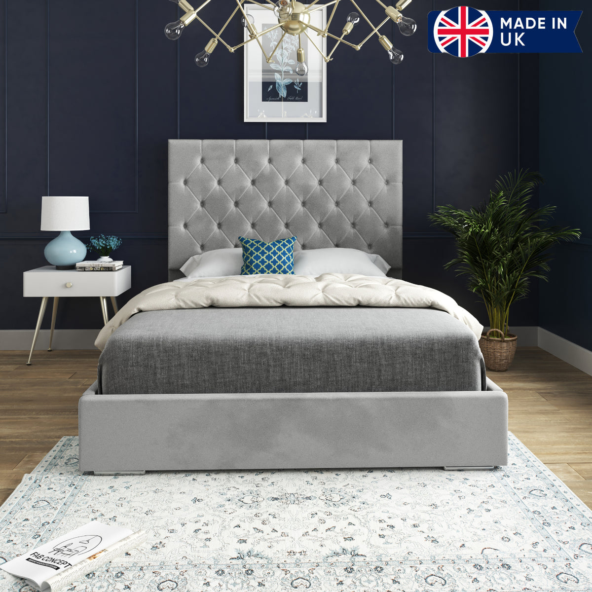 Alma Upholstered Soft Velvet Bed Frame