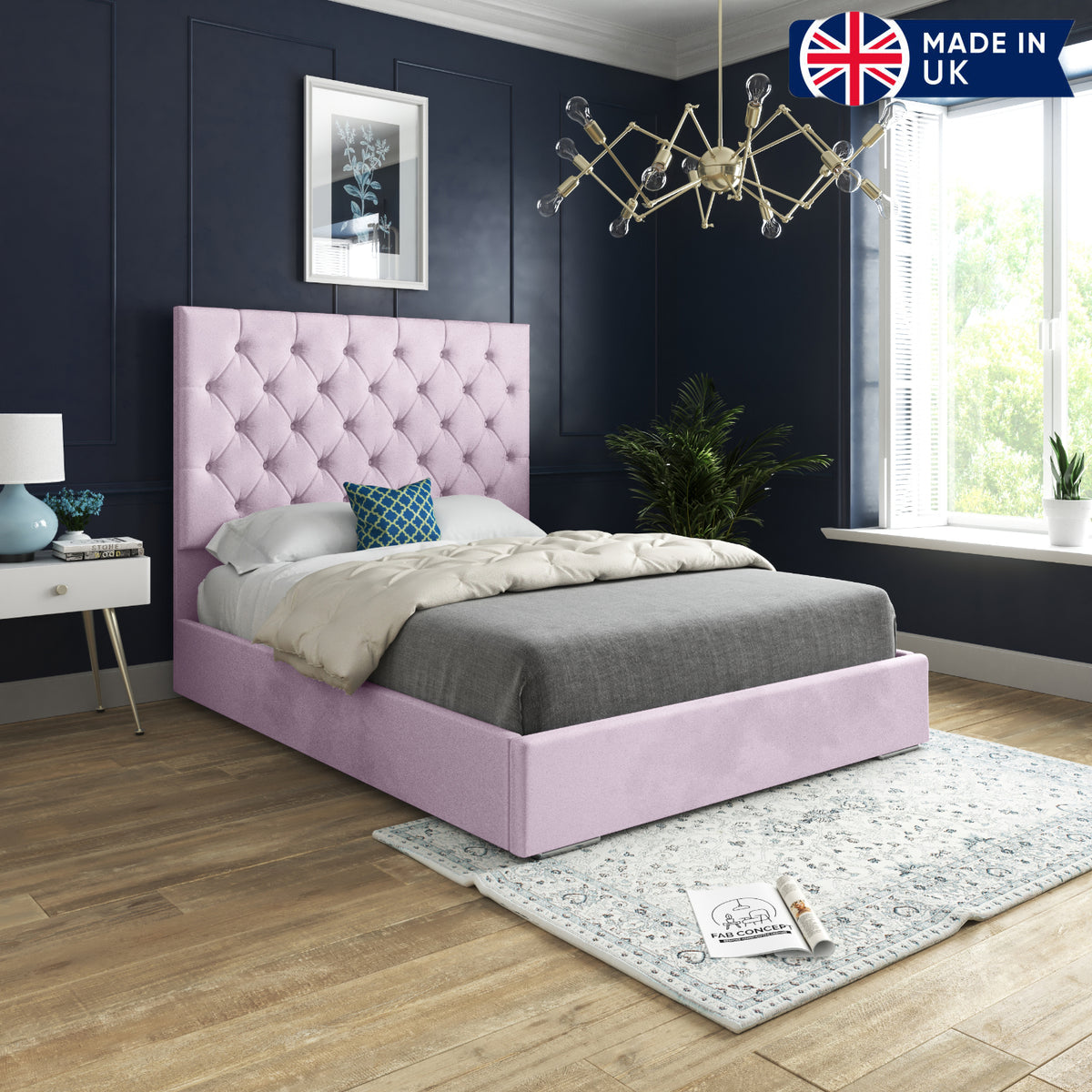 Alma Upholstered Soft Velvet Bed Frame