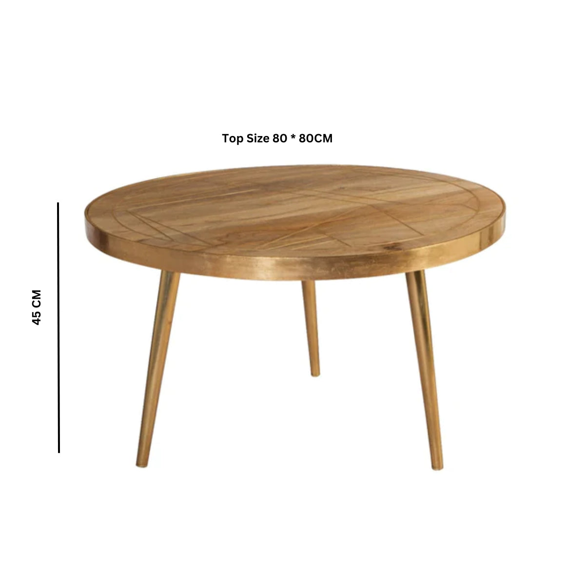 Ebern Light Gold Round Coffee Table