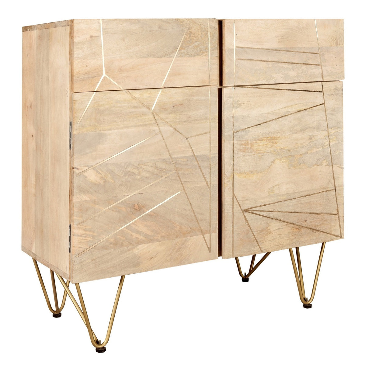 Ebern Light Gold 2 Door Medium Sideboard