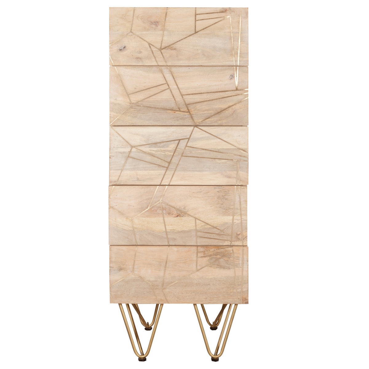 Ebern Light Gold Tall Chest Of Drawers