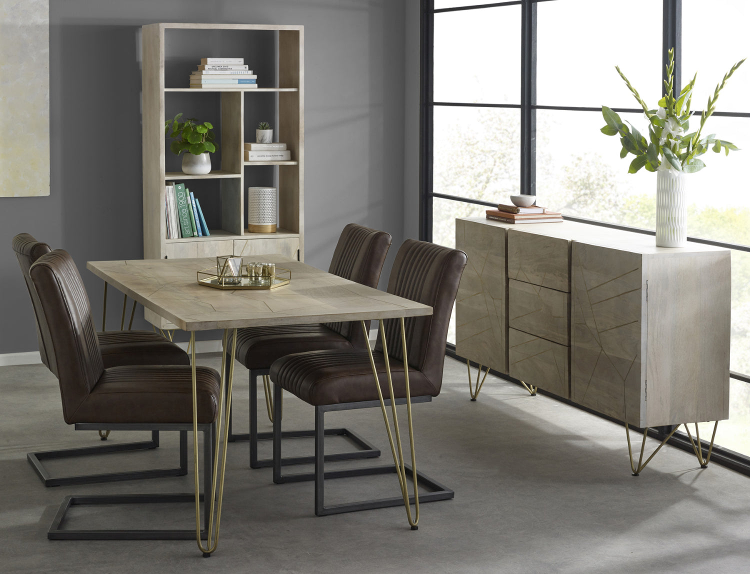 Ebern Light Gold Dining Table