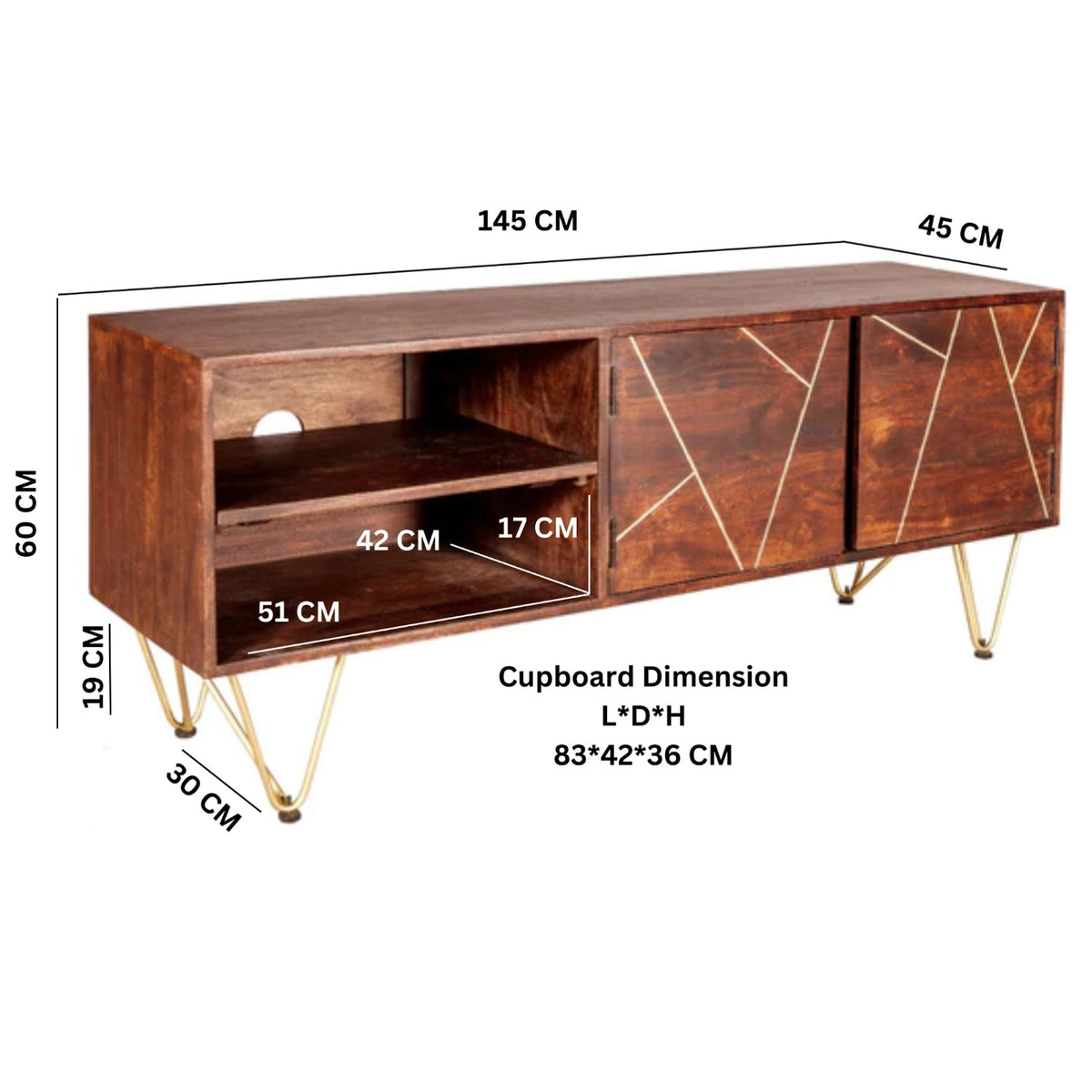 Ebern Dark Gold Plasma Media Unit