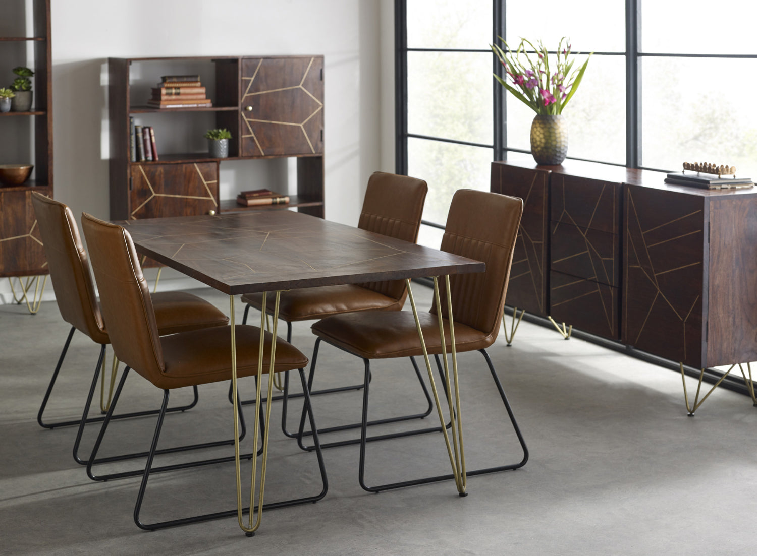 Ebern Dark Gold Dining Table