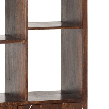 Ebern Dark Gold Large Bookcase 2 Door
