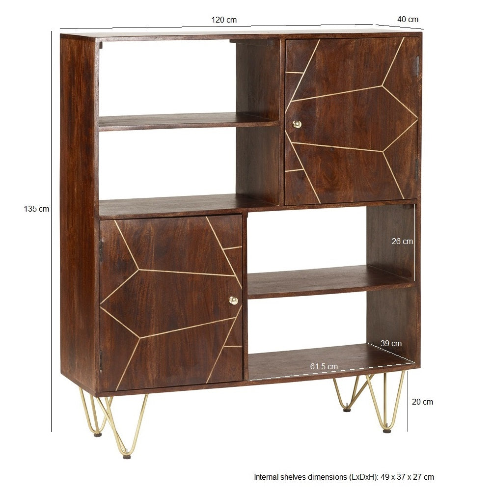 Ebern Dark Gold Display Cabinet