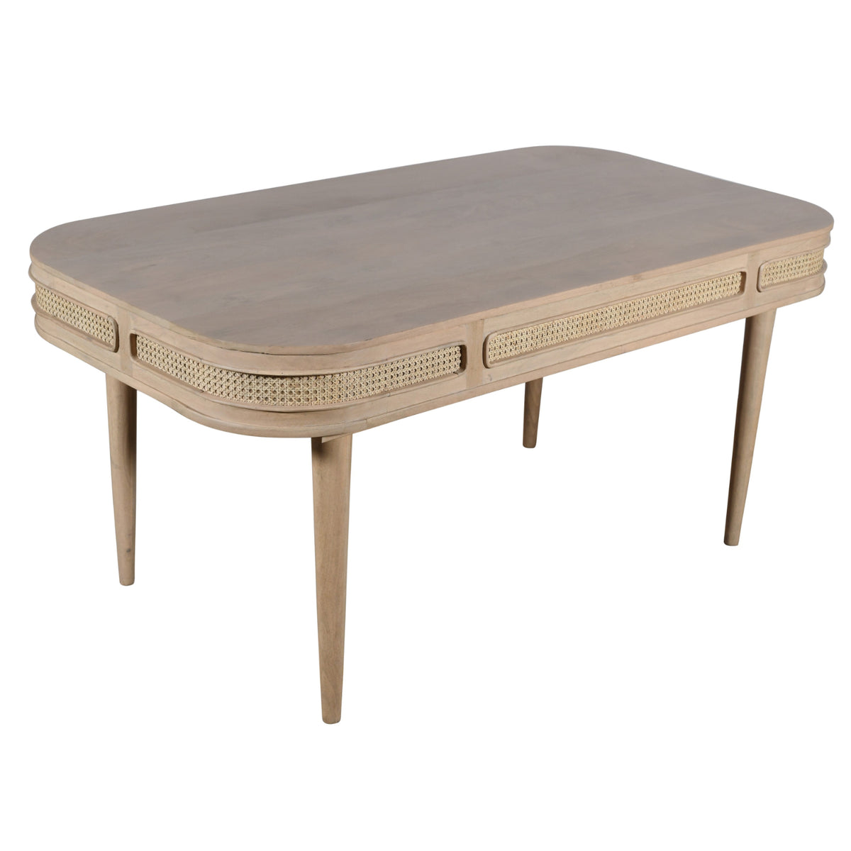 Adah Cane & Mango Wood Dining Table 6 Seater