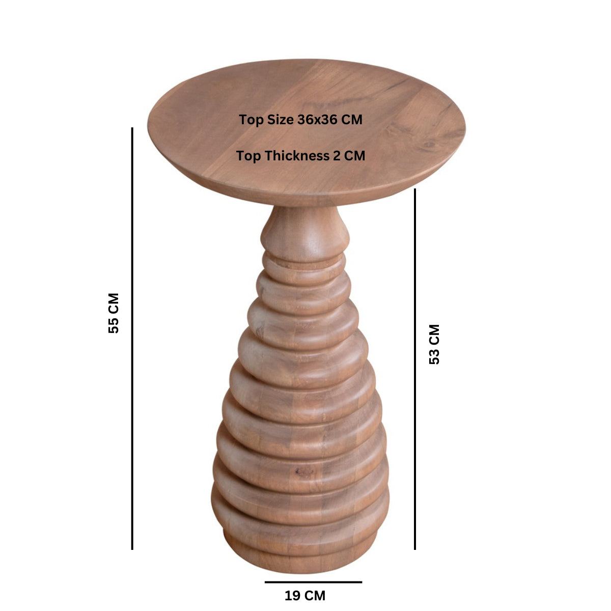 Adah Cane & Mango Wood Side Table