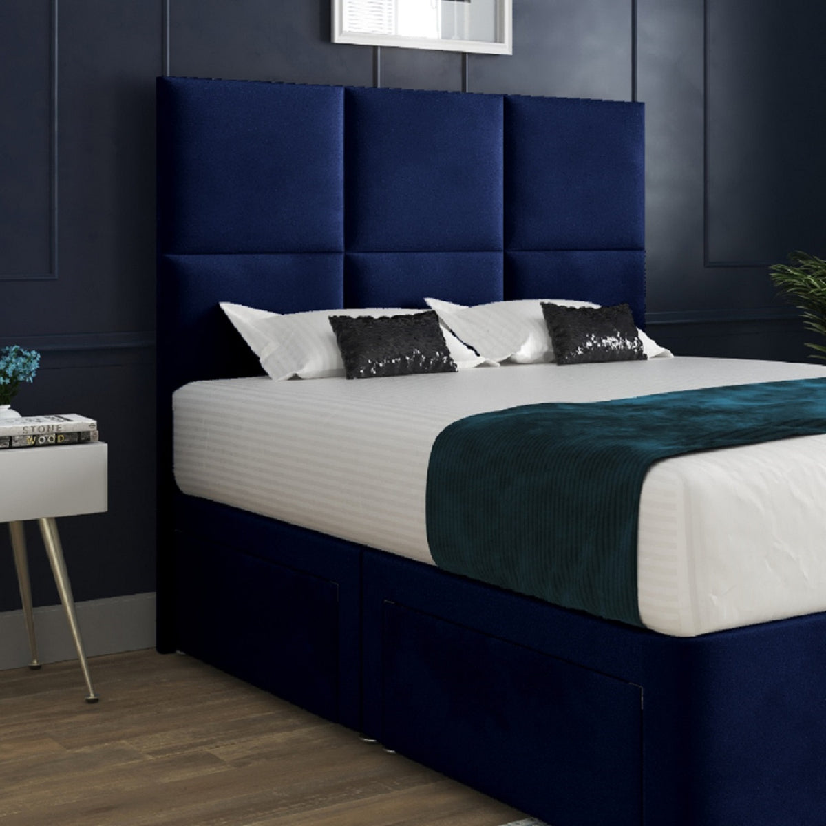 Caprio Upholserted Floorstanding Headboard With Divan Bed Frame