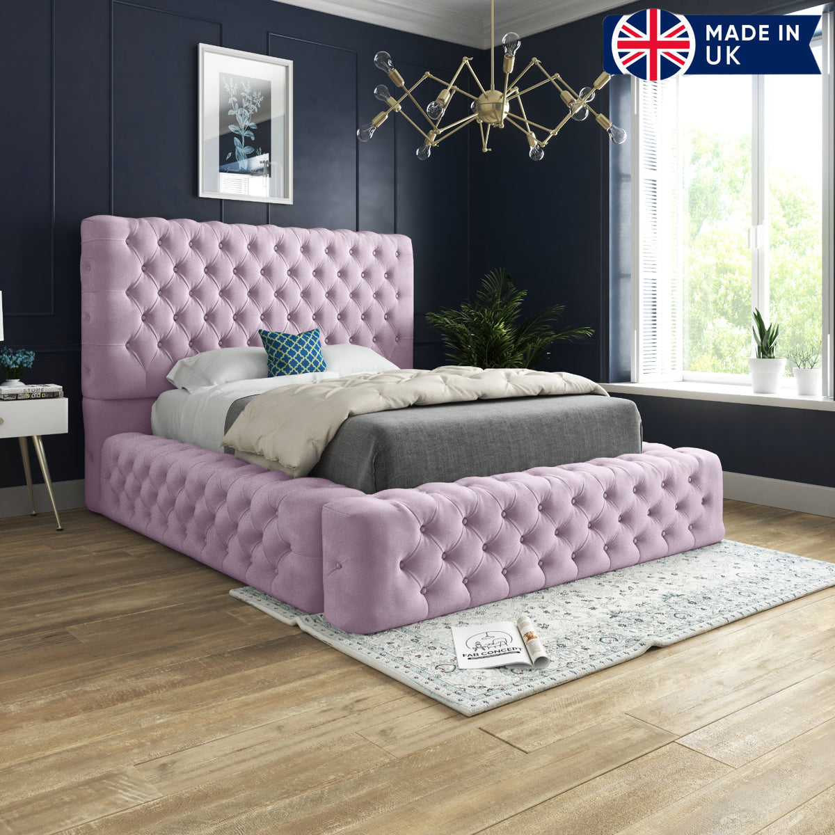 Grand Milan Pleated Upholstery Bed Frame
