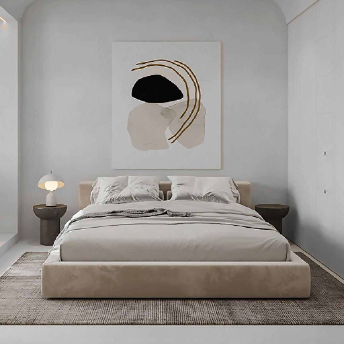 Hugo Boucle Upholstered Bed Frame