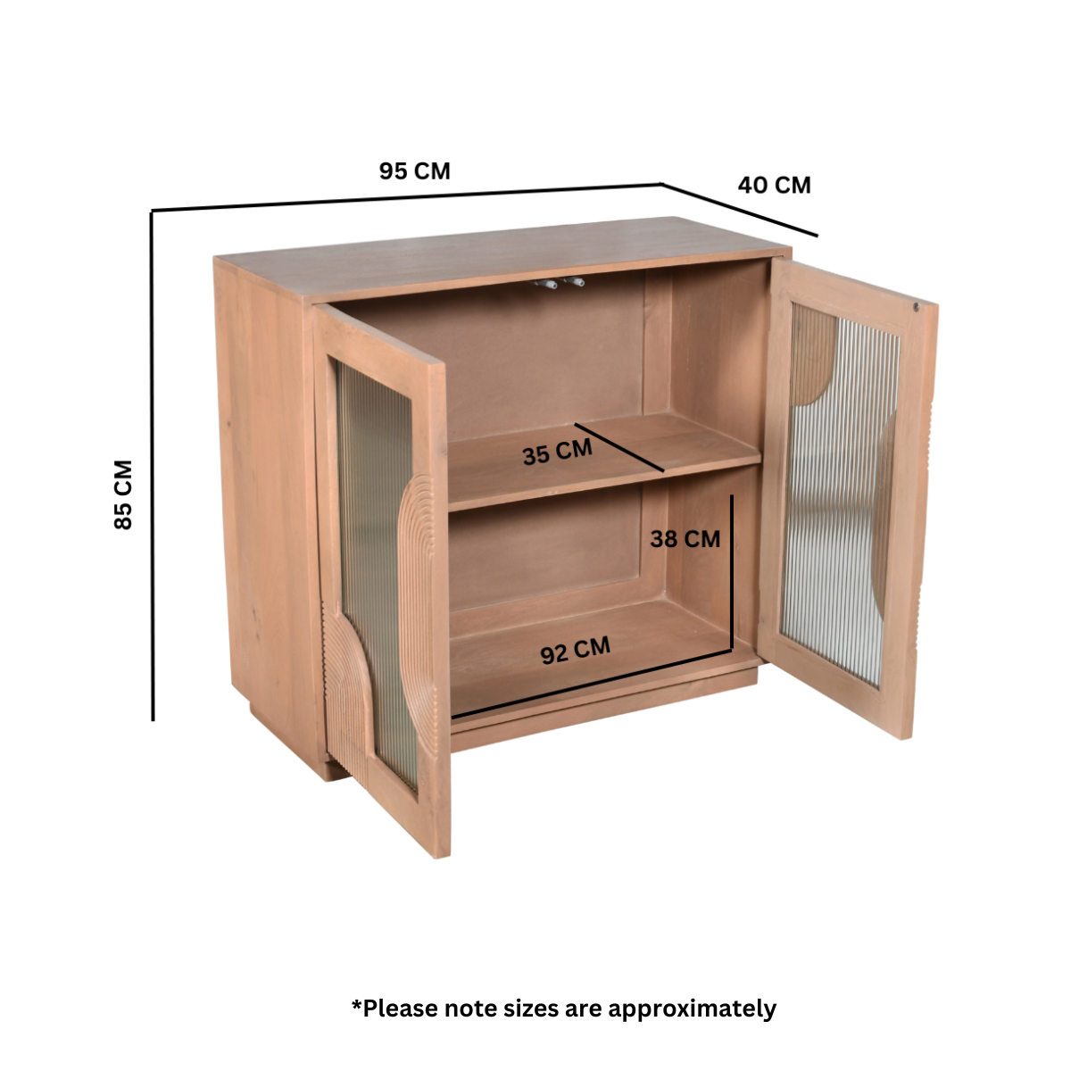 Calista Solid Wooden Small Sideboard