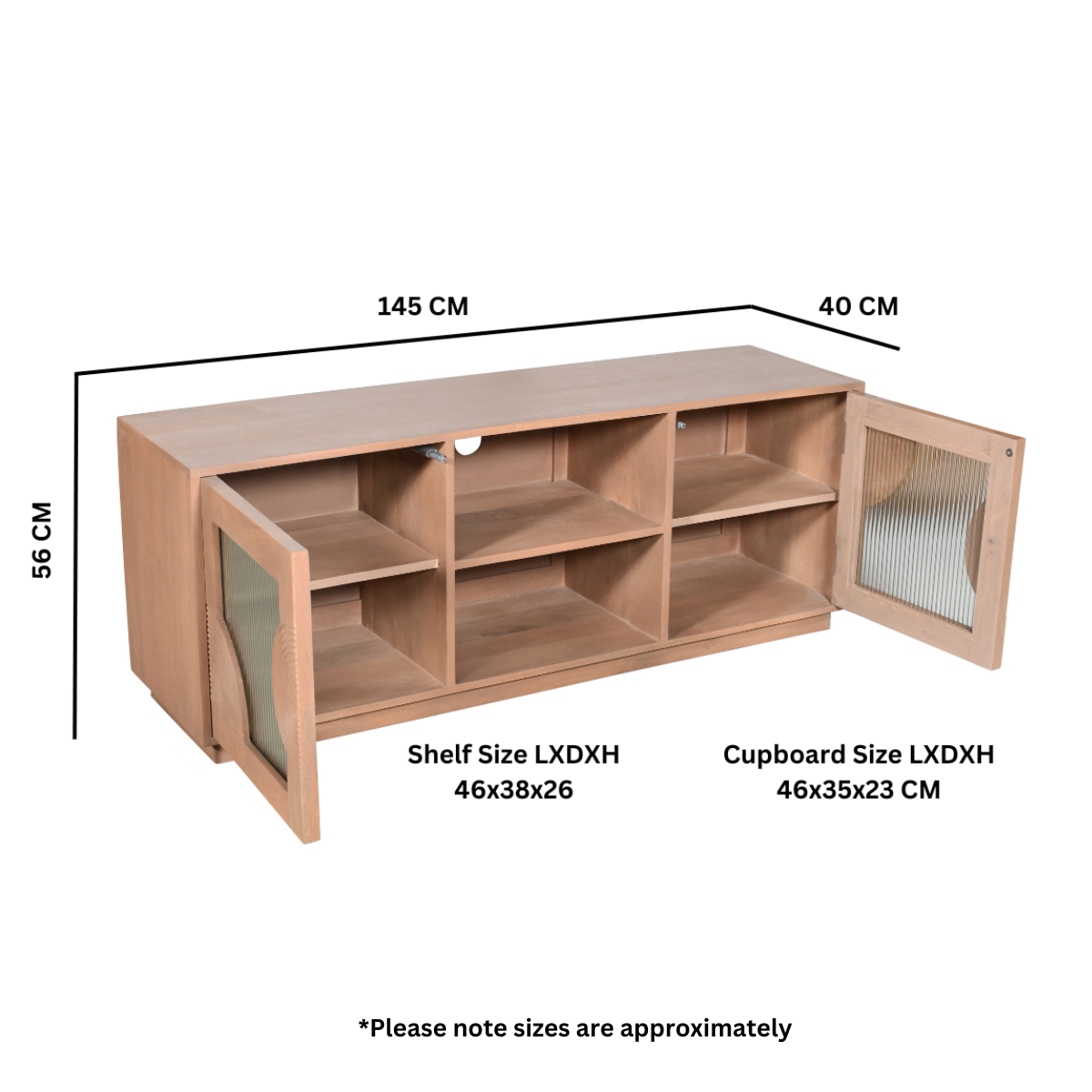 Calista Solid Wood Tv Cabinet