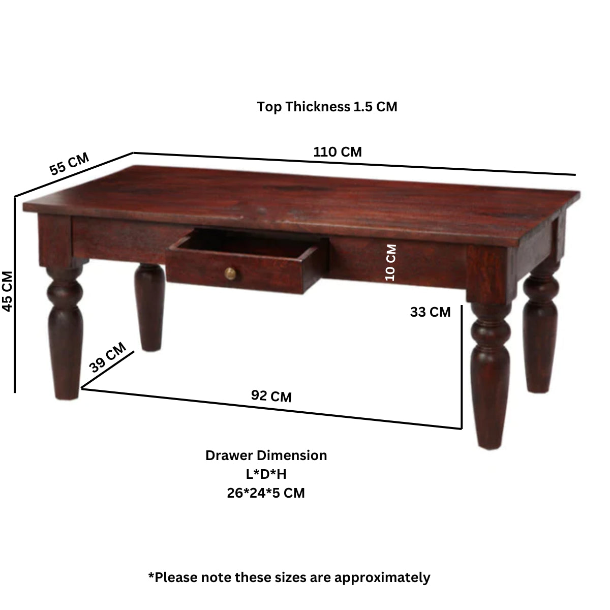 Anstead Dark Mango Coffee Table