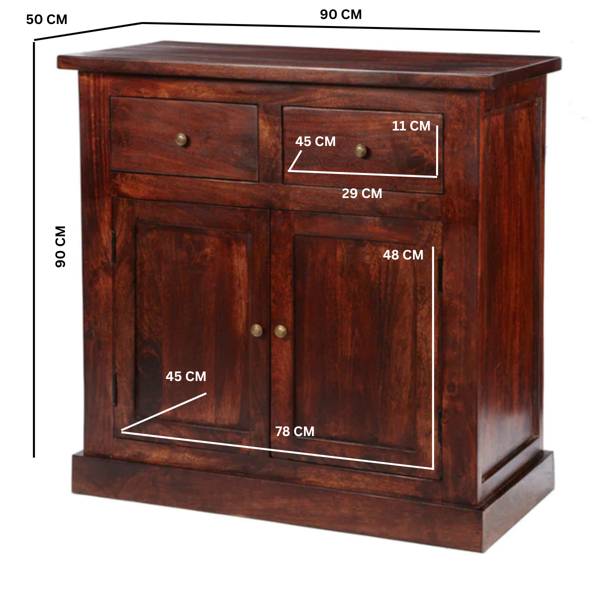 Anstead Dark Mango 2 Door Sideboard