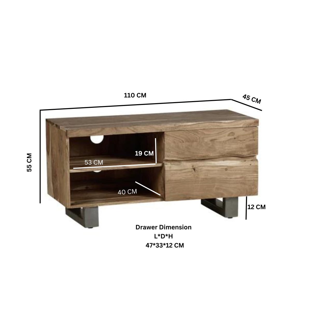 Alora Live Edge 2 Door Small Tv
