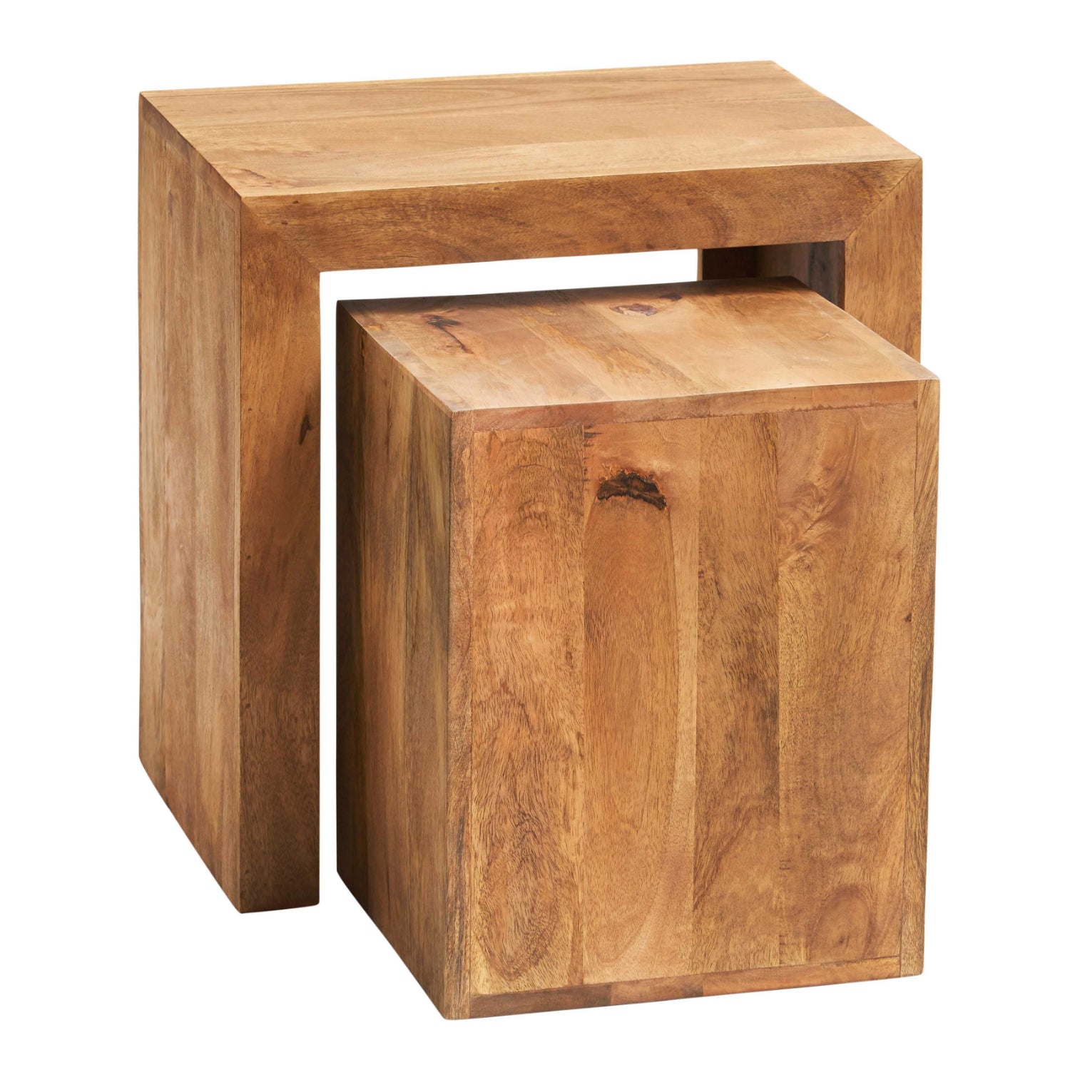 Clasby Light Mango Cubed Nest Of 2 Tables