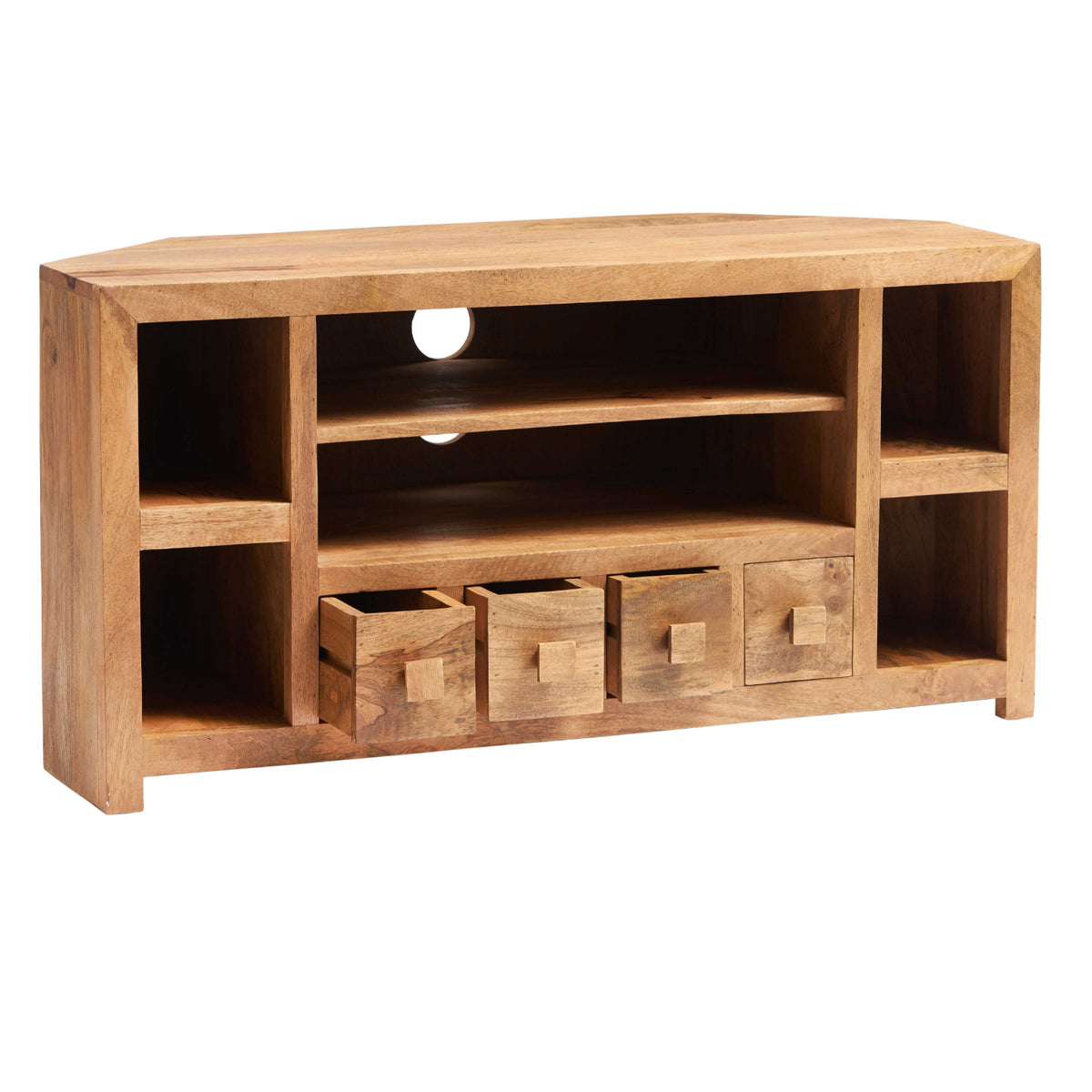 Clasby Light Mango Corner Tv Unit - 110cm