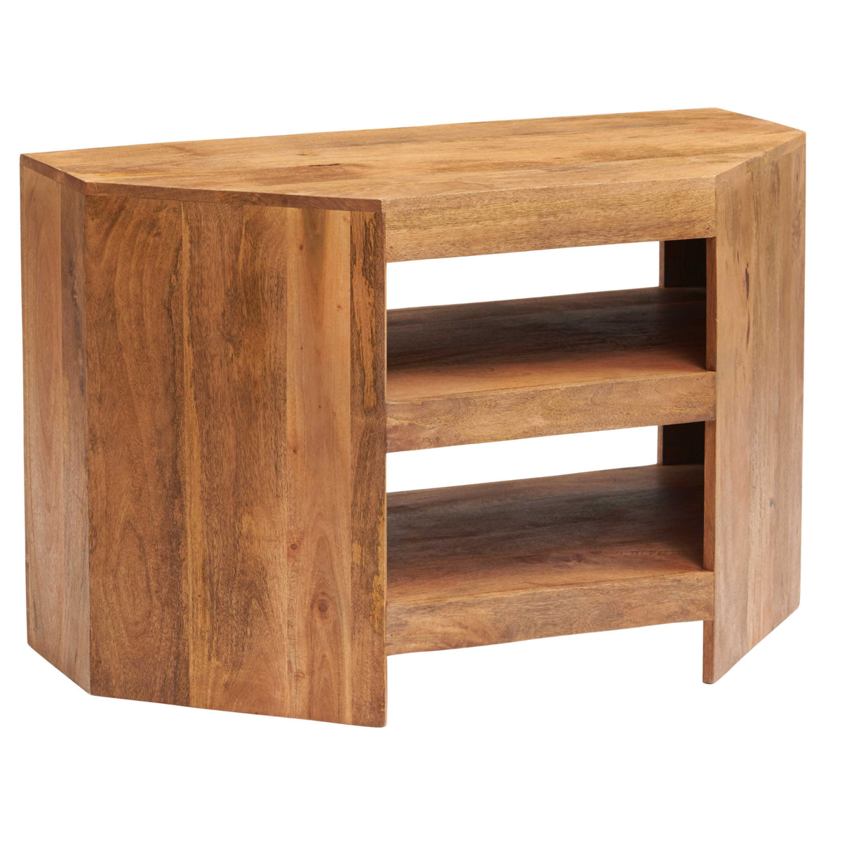Clasby Light Mango Corner Tv Unit - 100cm