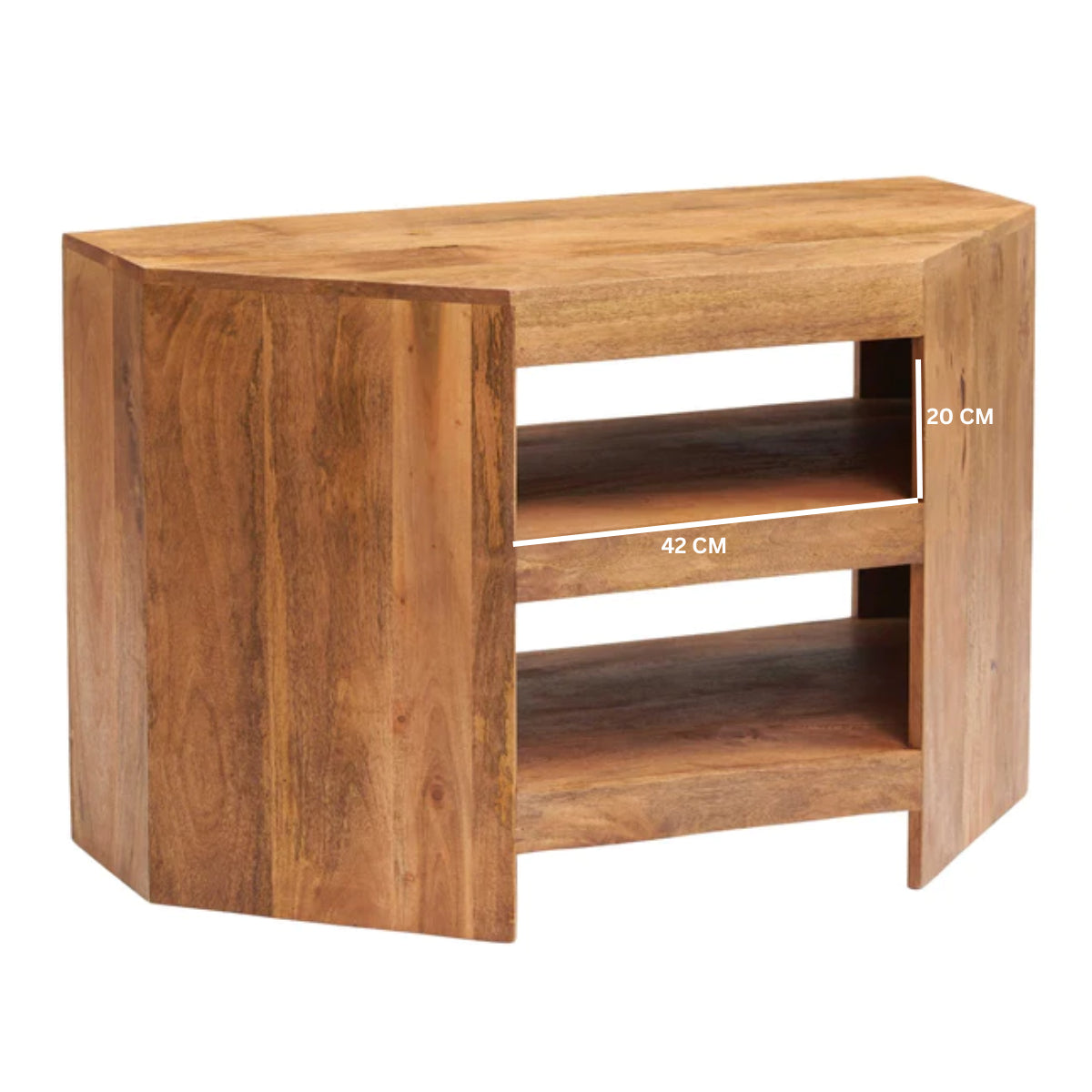 Clasby Light Mango Corner Tv Unit - 100cm