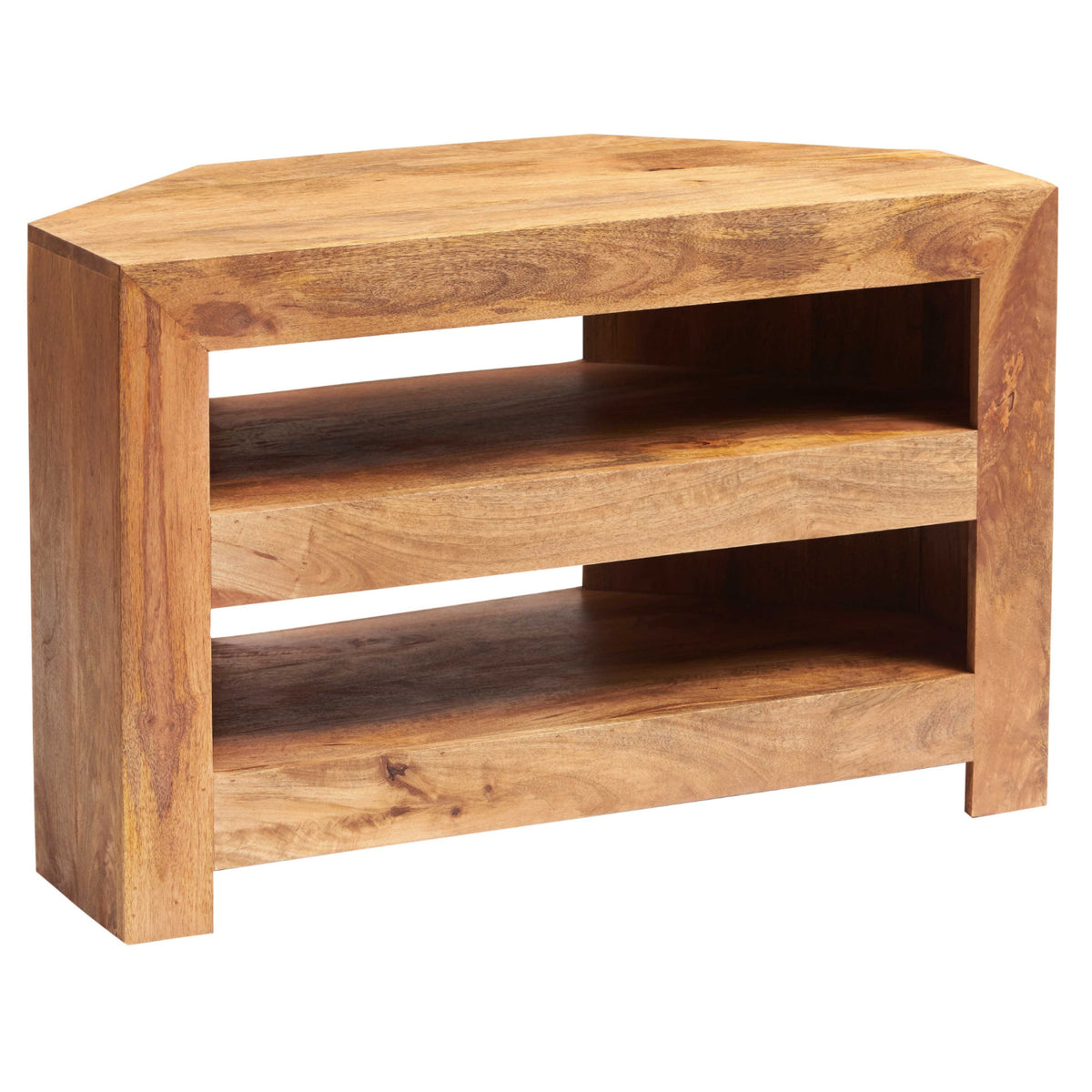 Clasby Light Mango Corner Tv Unit - 100cm