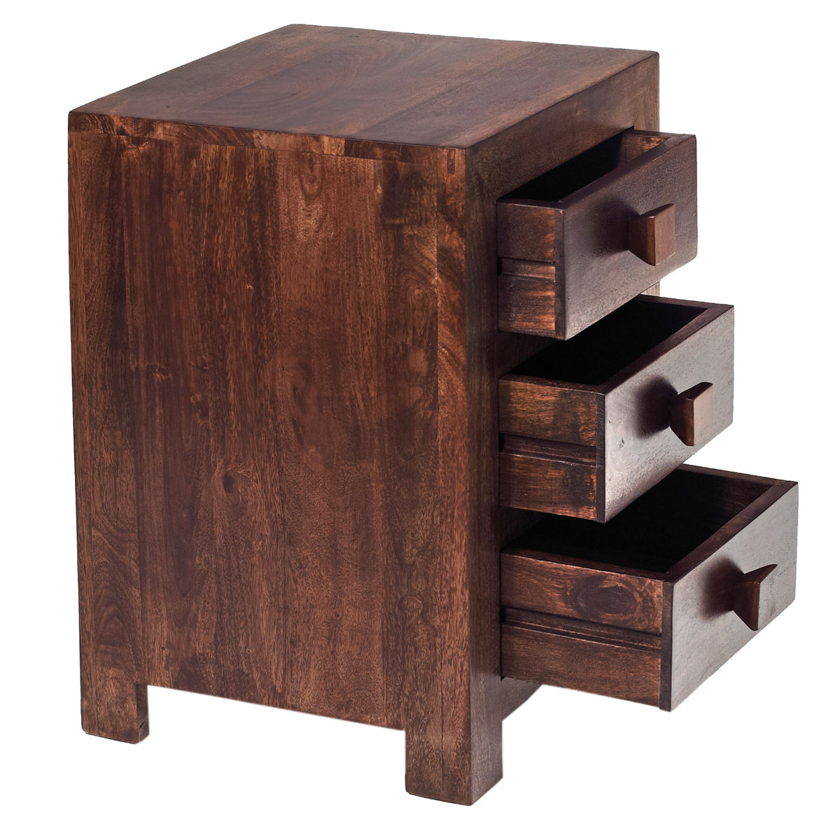 Clasby Dark Mango 3 Drawer Bedside