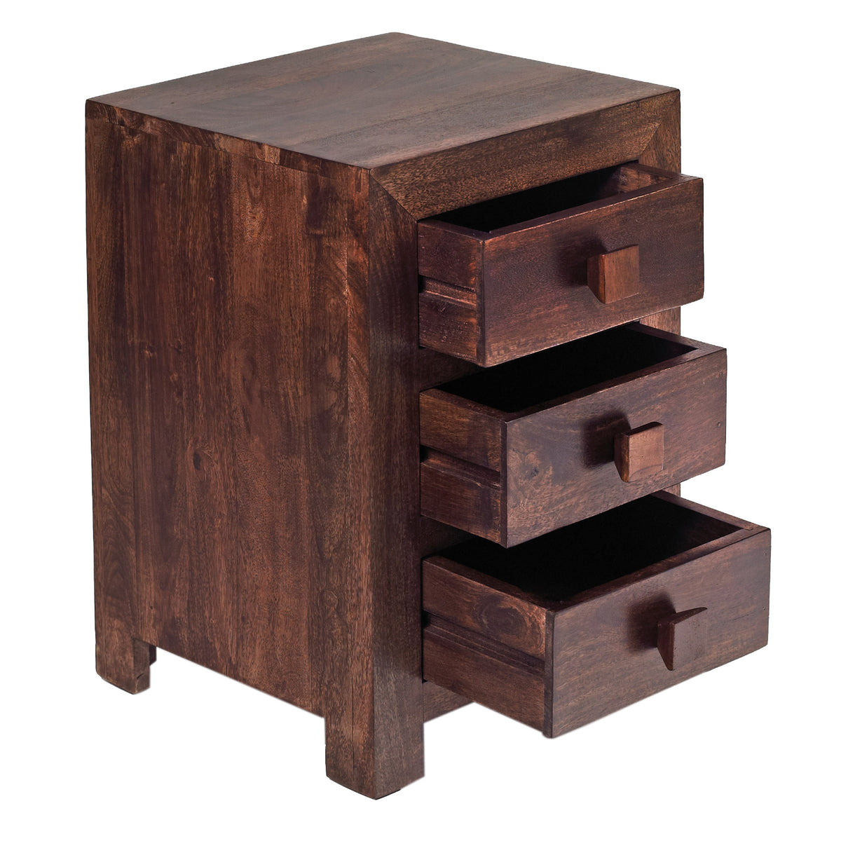 Clasby Dark Mango 3 Drawer Bedside