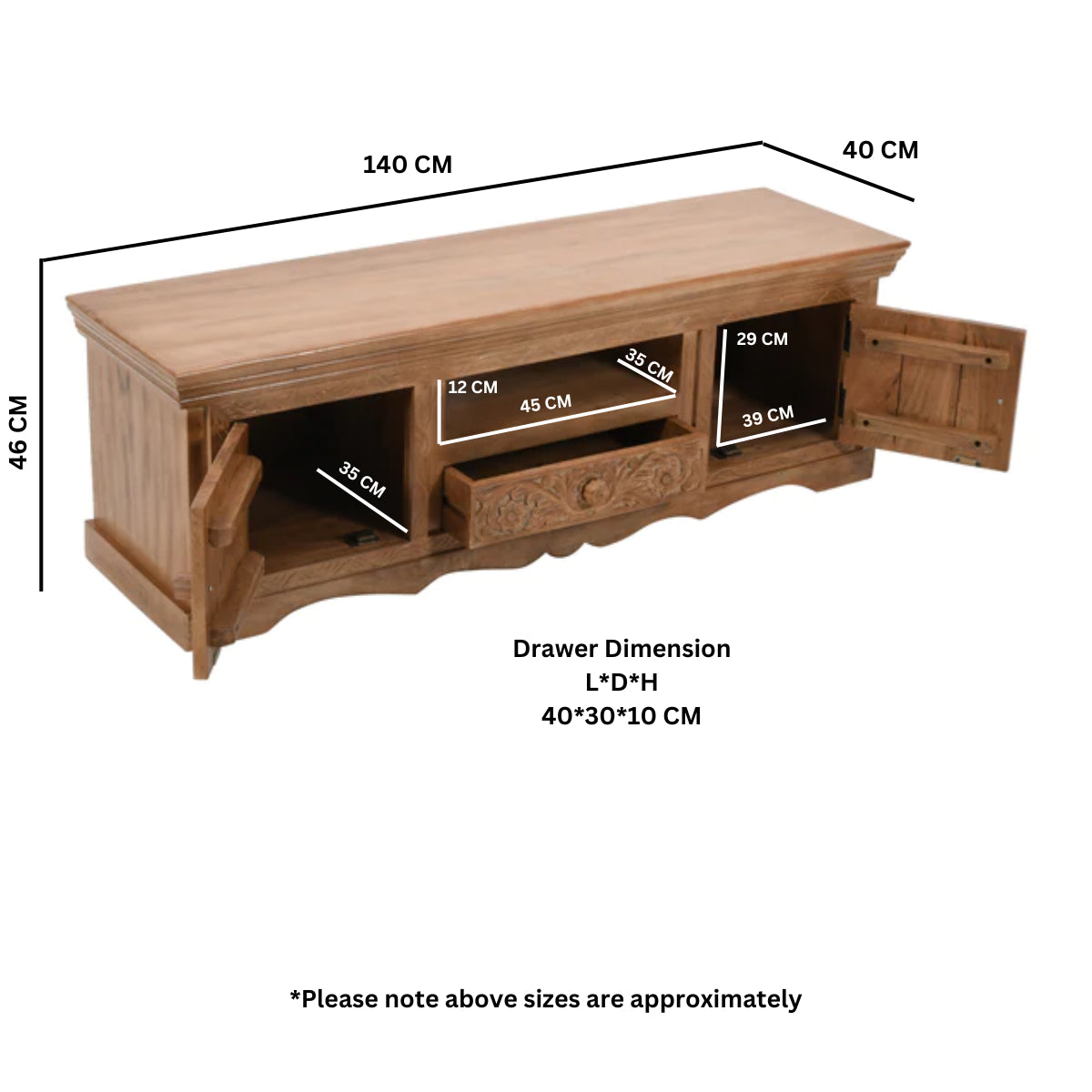 Abingdon Mango Wood Tv Cabinet