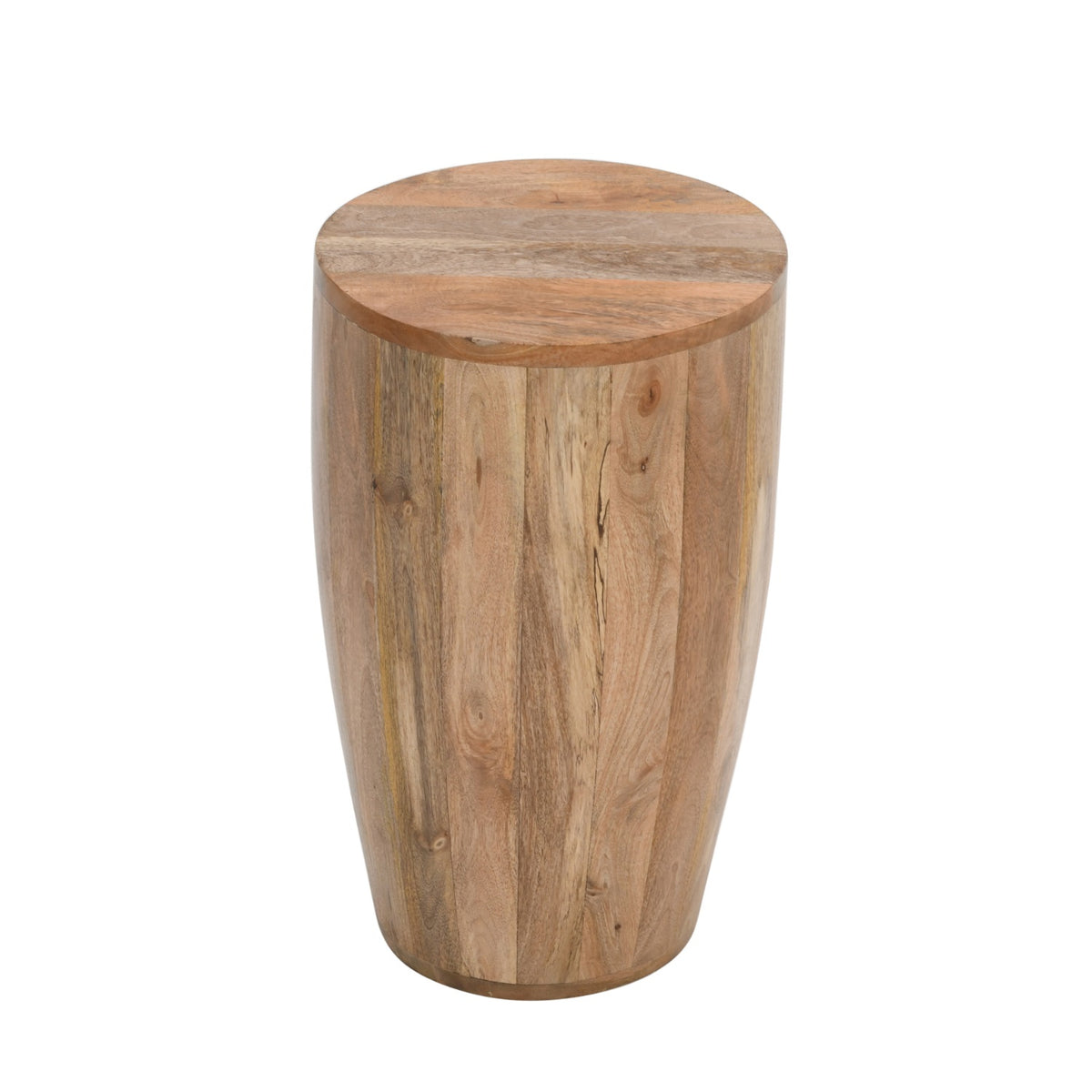 Vogo Solid Wood Drum Side Table