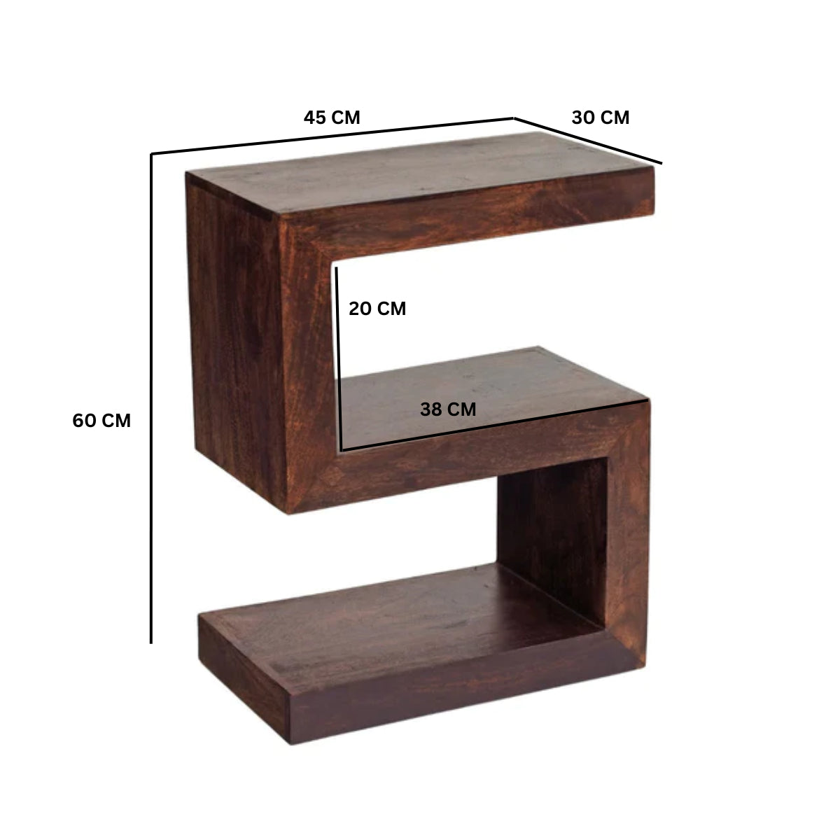 Clasby Dark Mango S Shaped Display Unit