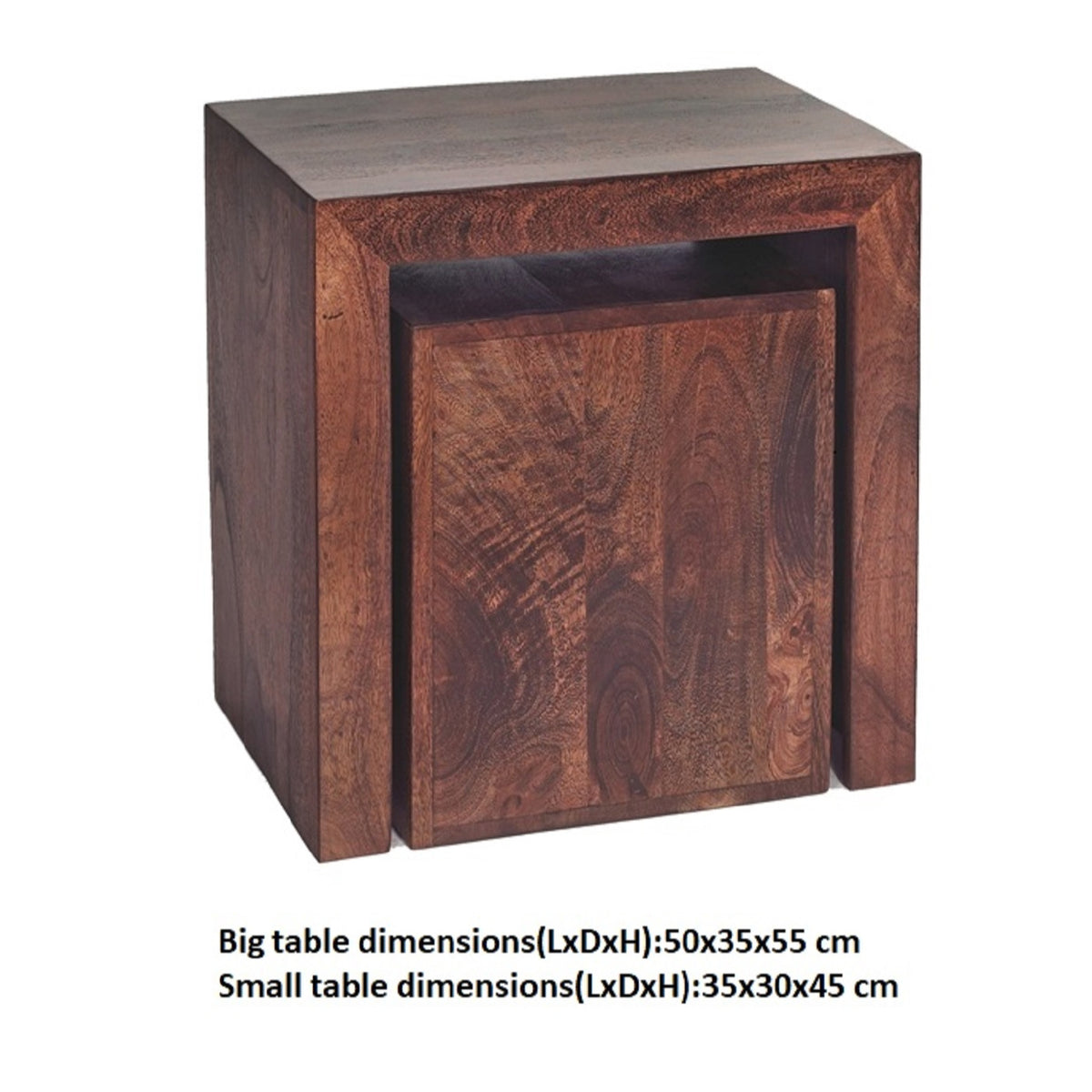Clasby Dark Mango Cubed Nest Of 2 Tables