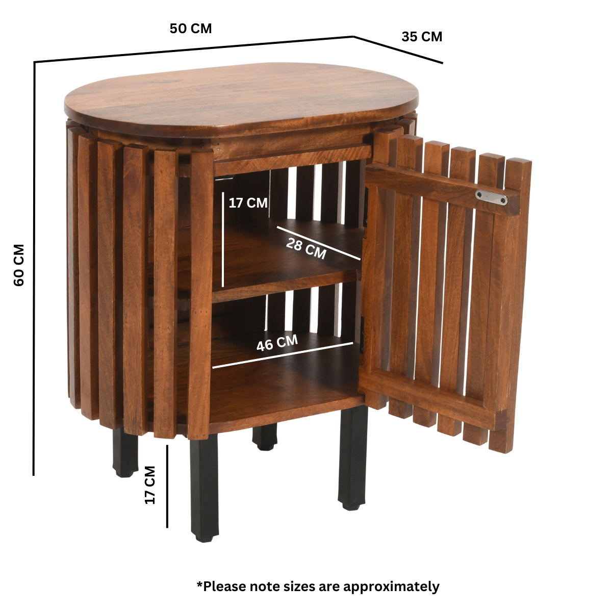 Farris Mango Wood Bedside Table