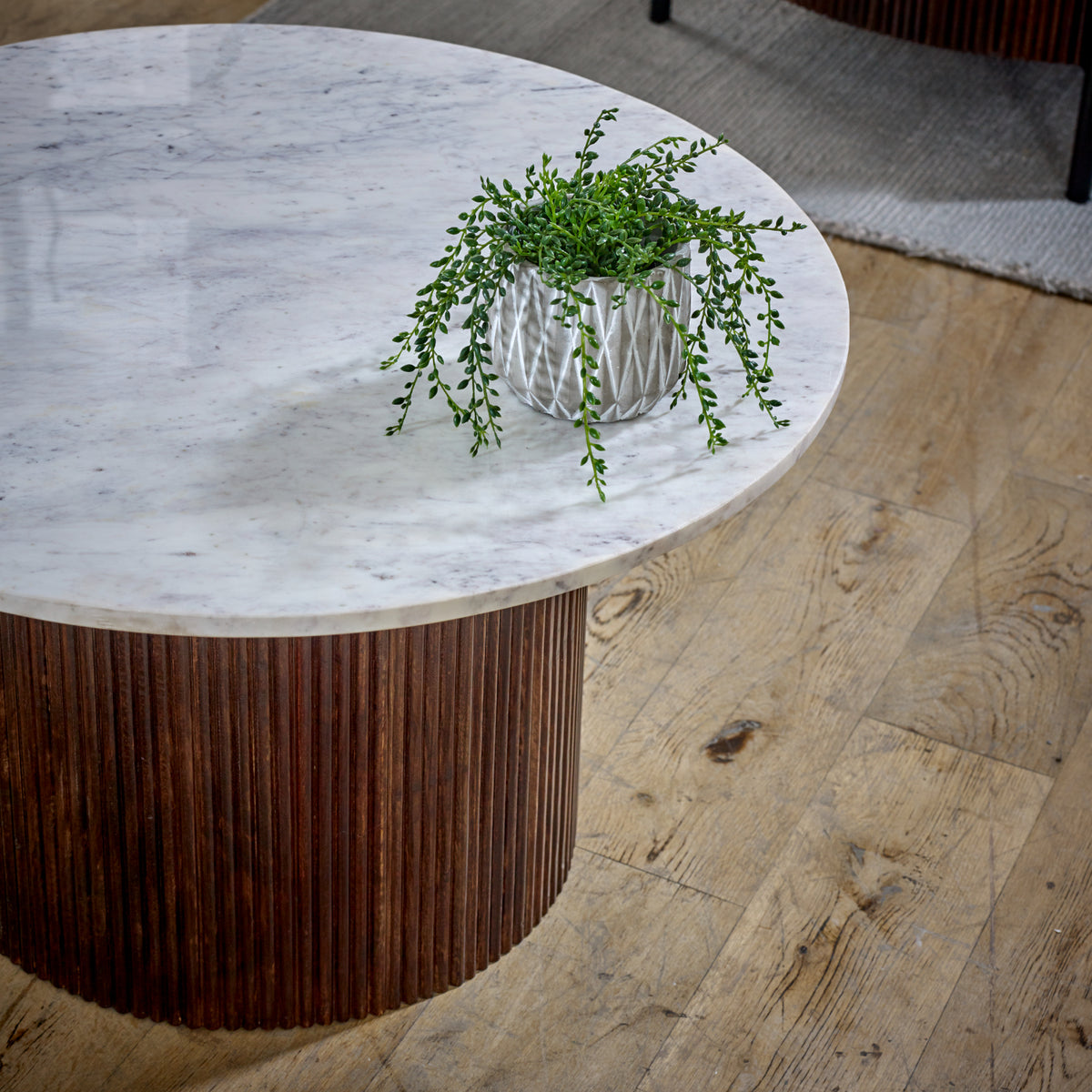 Cardella Mango Wood Coffee Table With Marble Top