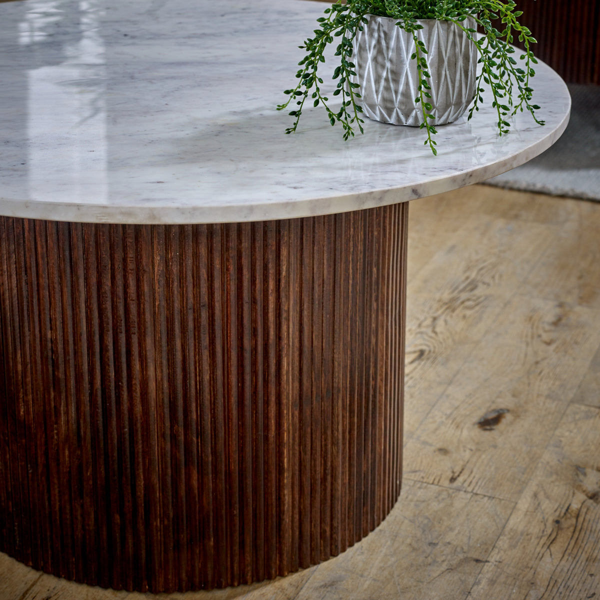 Cardella Mango Wood Coffee Table With Marble Top