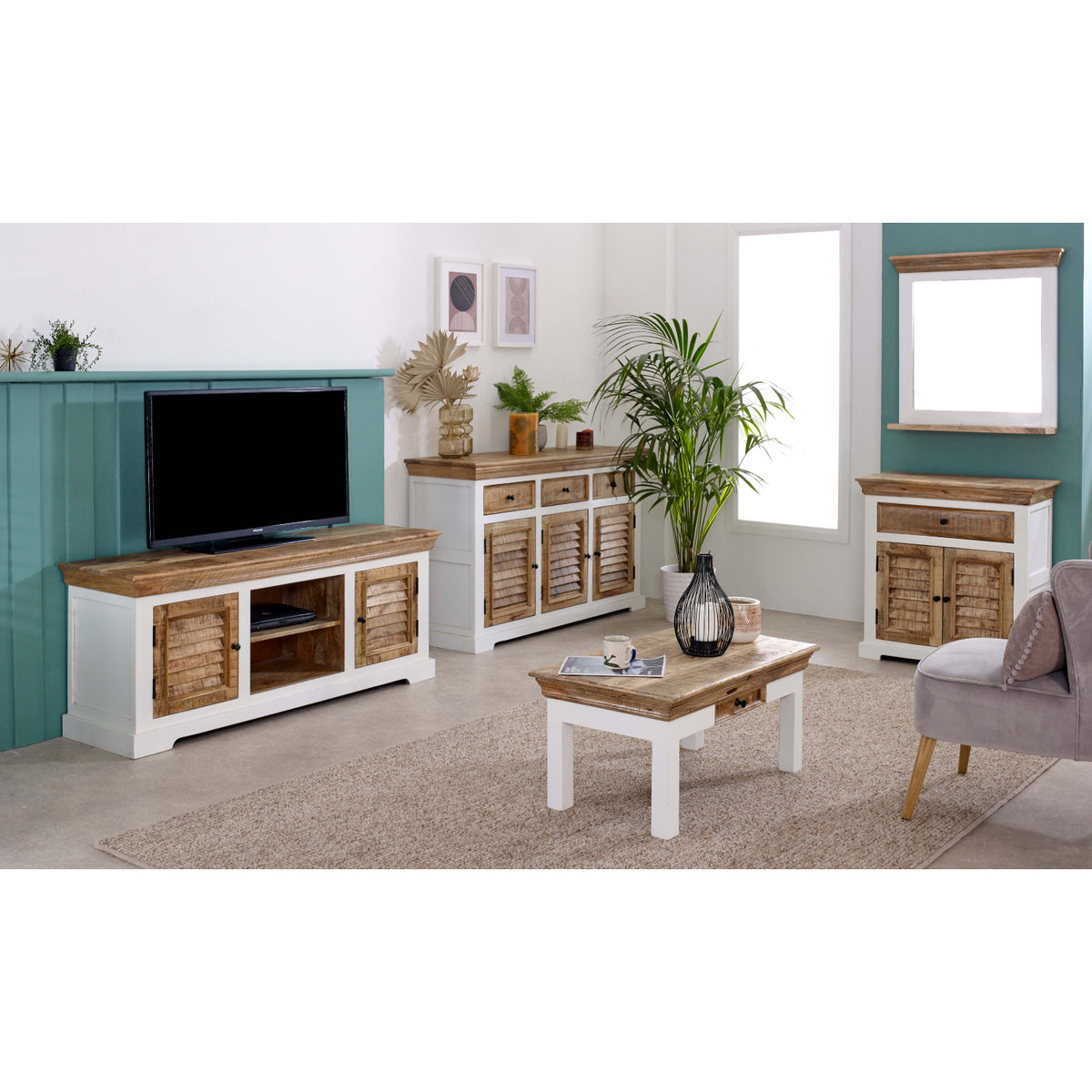 Sorro Wood Sideboard - 3 Drawers & 3 Doors