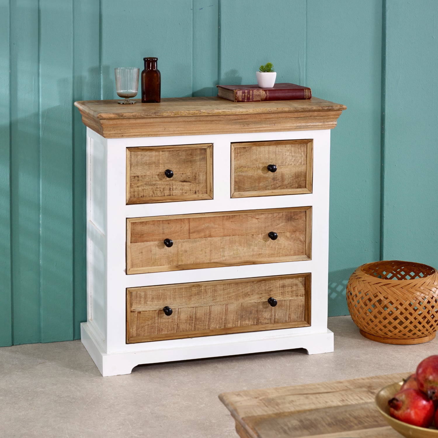 Sorro Solid Mango Wood 4 Chest Of Drawers
