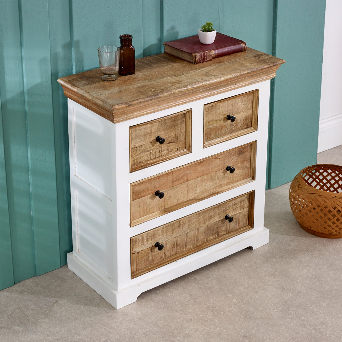 Sorro Solid Mango Wood 4 Chest Of Drawers