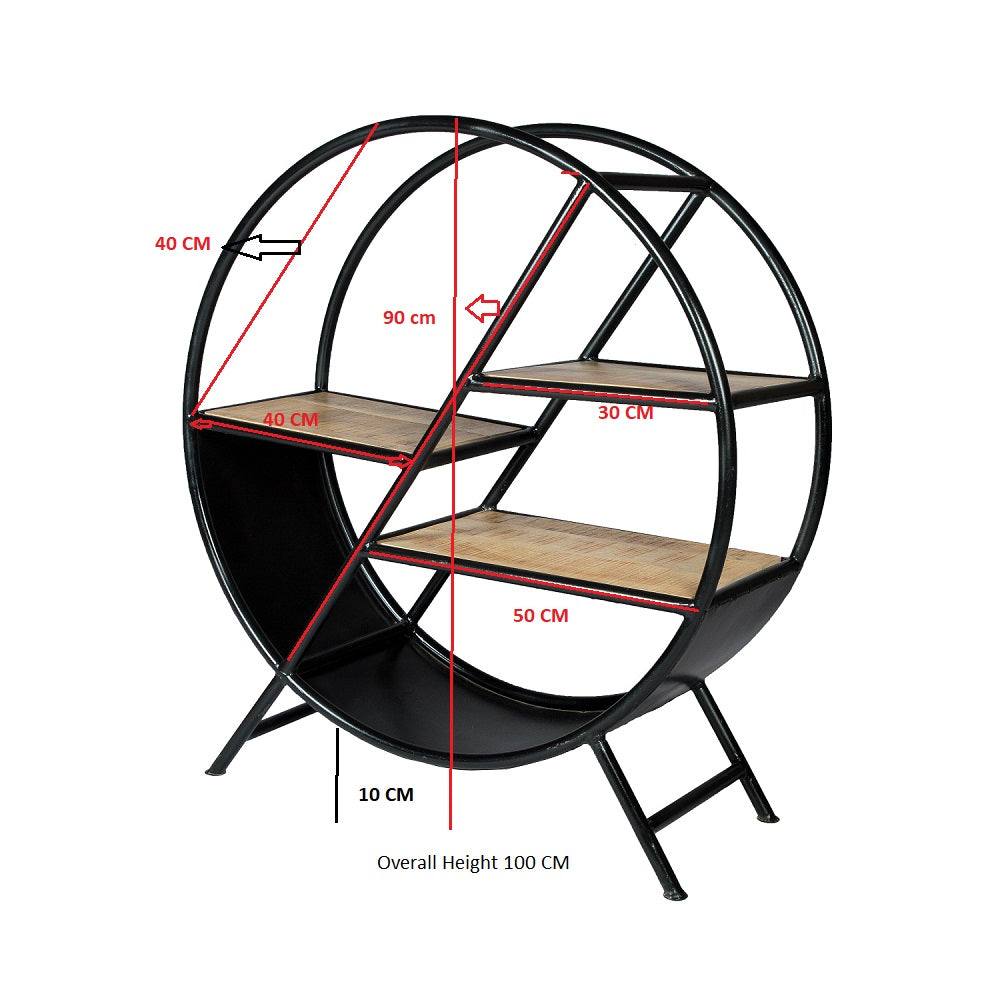 Westhought Industrial Round Open Bookcase