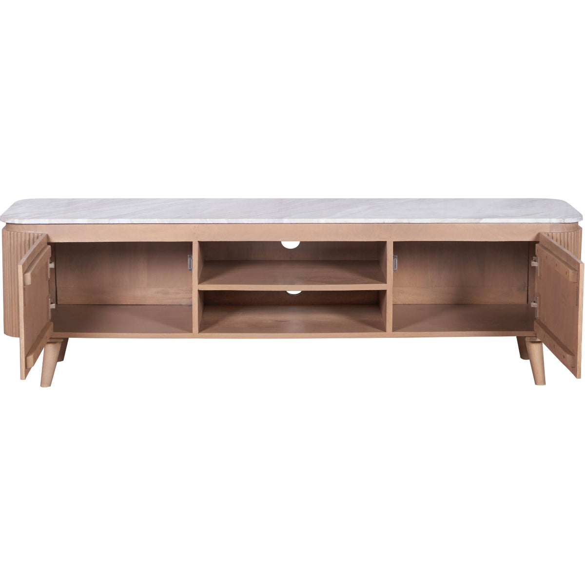 Murcia Natural Marble & Wood Large Tv Cabinet