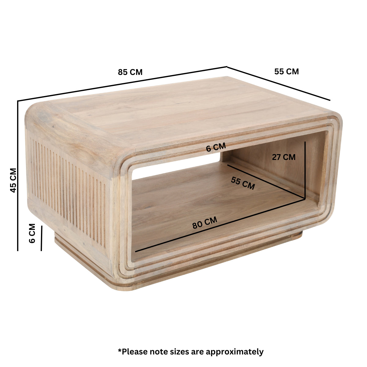 Tutti Carved Mango Wood Coffee Table