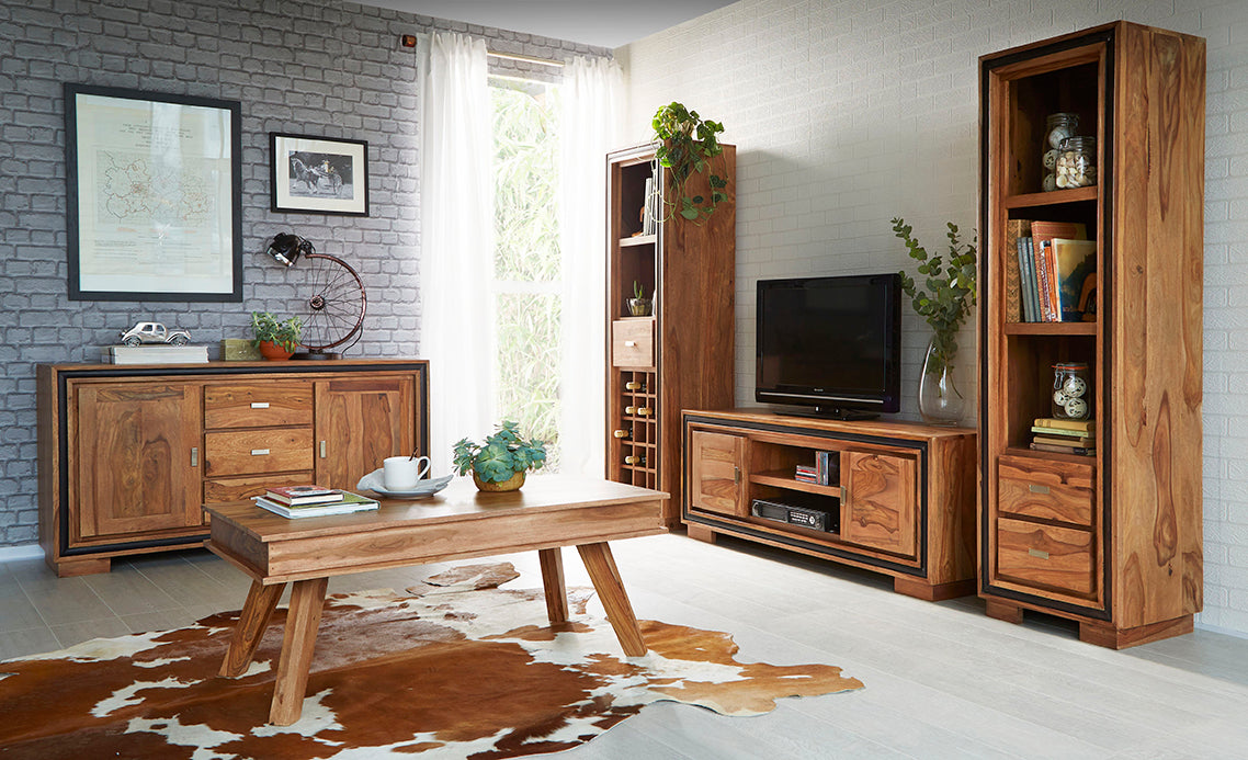 Adara Sheesham Wine Bookcase