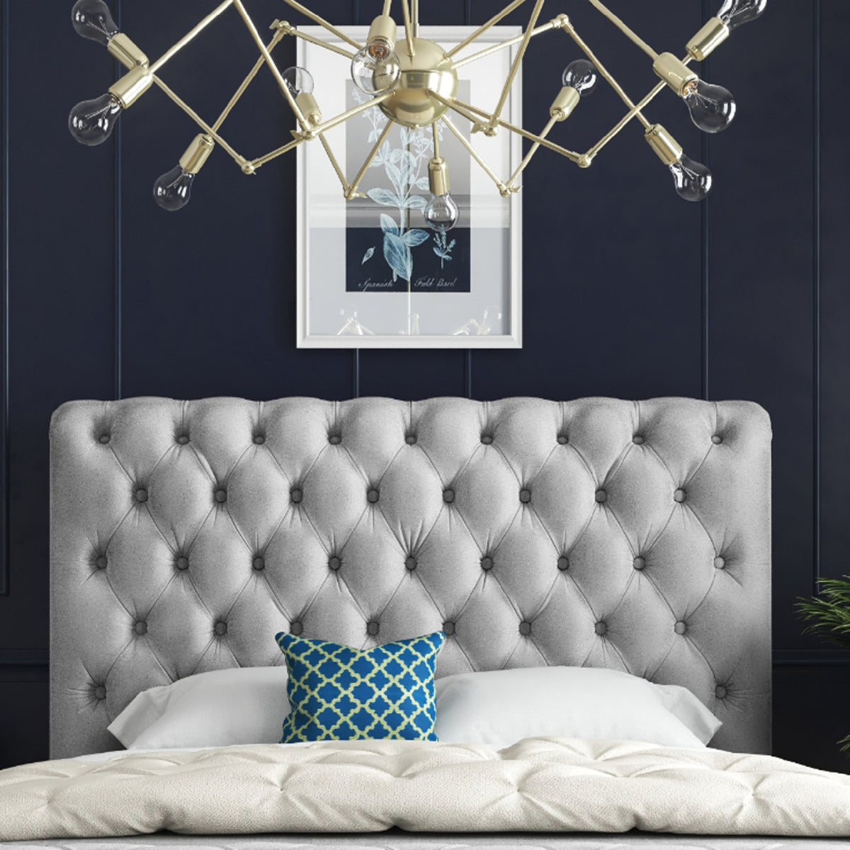 Sienna Sleigh Upholstered Soft Velvet Bed Frame