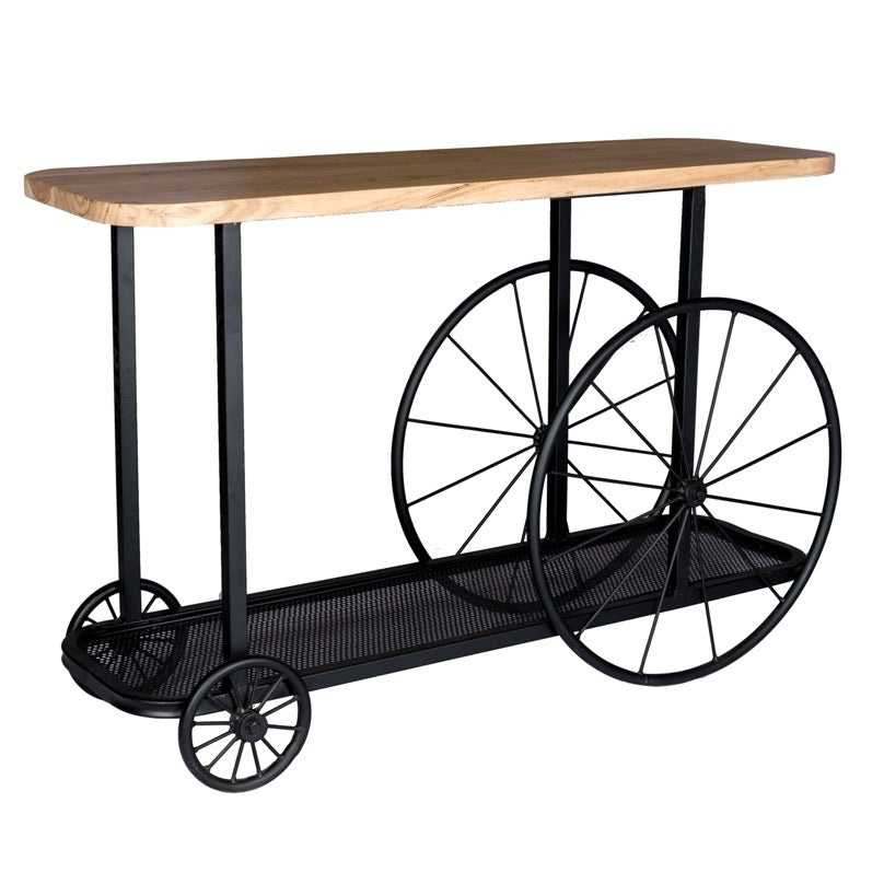 Elara Wheel Console Table