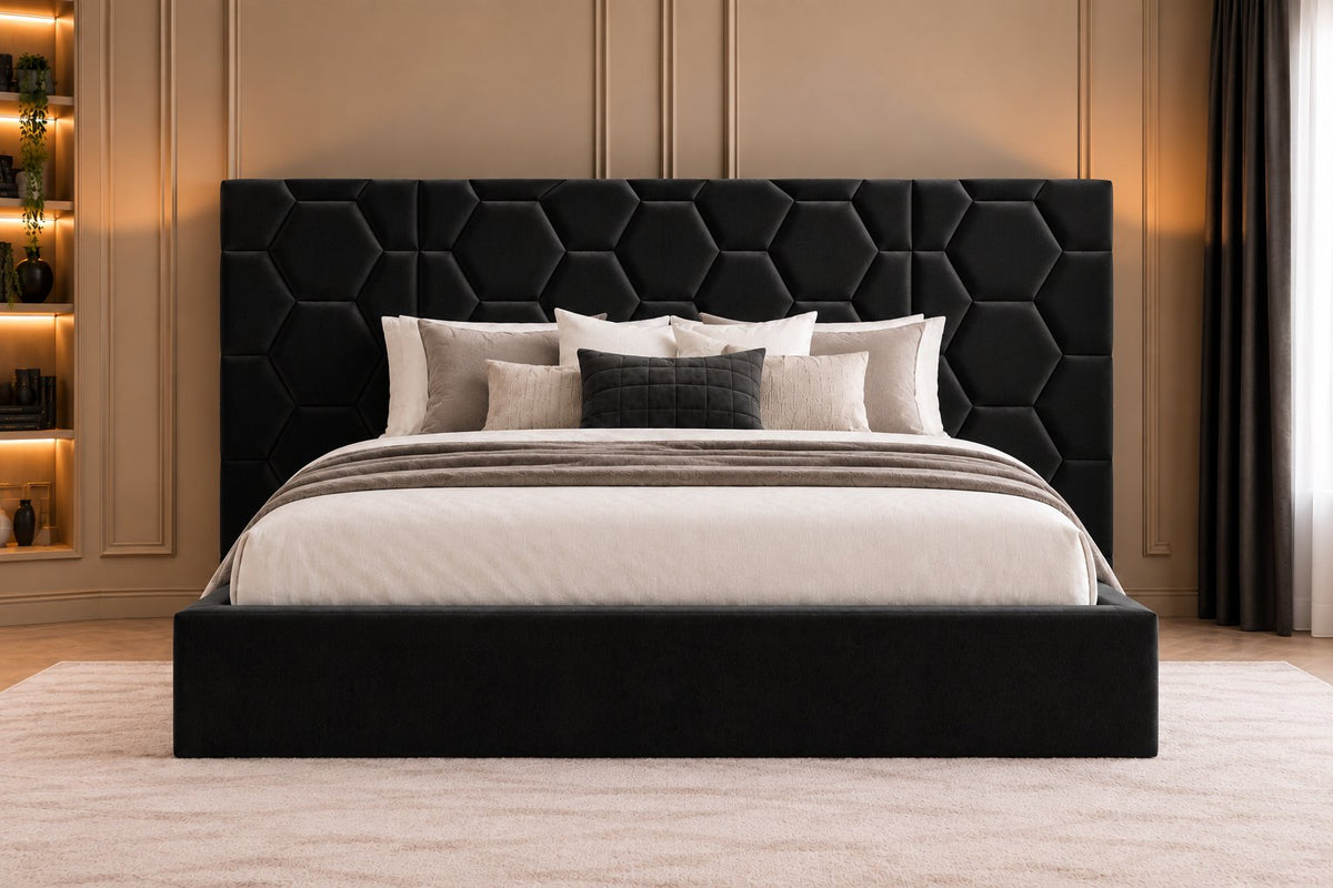 Alghero divan bed in black, front view